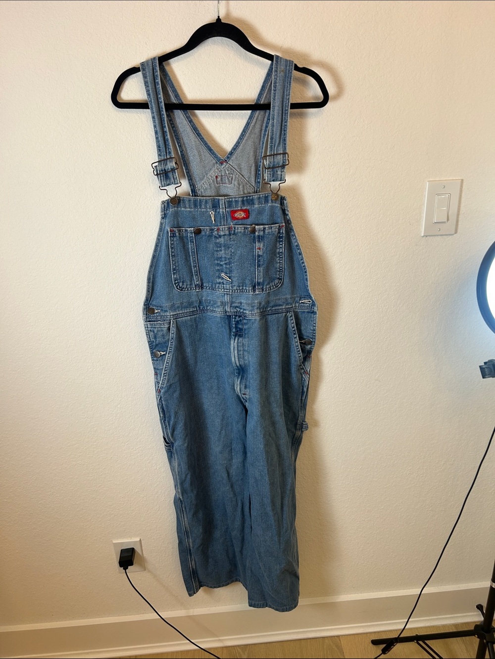Dickies Light Blue Denim Bib Overalls cotton size w34/ 30 L